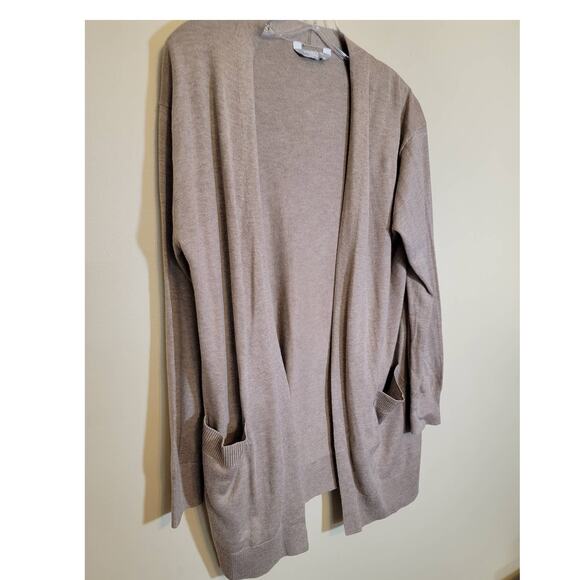 Luxury Premier Collection Women's Cashmere Blend Cardigan Sweater Tan Medium - Picture 7 of 7